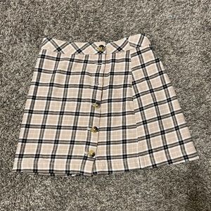 Plad button up skirt